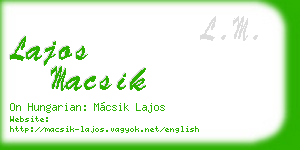 lajos macsik business card